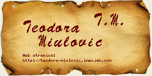 Teodora Miulović vizit kartica